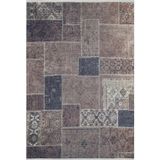 Halinet Biecz Kahverengi Patchwork Etnik Modern Desenli Makinada Yıkanabilir Hav Toz Vermez Leke Tutmayan Kaymaz Taban Dijital Makine Baskı Salon Yolluk Mutfak Halı