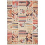 Halinet Bielsko Turuncu Patchwork Etnik Modern Desenli Makinada Yıkanabilir Hav Toz Vermez Leke Tutmayan Kaymaz Taban Dijital Makine Baskı Salon Yolluk Mutfak Halı
