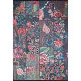 Halinet Biezun Siyah Patchwork Etnik Modern Desenli Makinada Yıkanabilir Hav Toz Vermez Leke Tutmayan Kaymaz Taban Dijital Makine Baskı Salon Yolluk Mutfak Halı