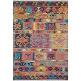 Halinet Bilgoraj Turuncu Patchwork Etnik Modern Desenli Pamuk Makinada Yıkanabilir Hav Toz Vermez Leke Tutmayan Kaymaz Taban Dijital Makine Baskı Salon Yolluk Mutfak Halı