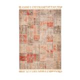 Halinet Brezice Patchwork Kahverengi Polyester Dikdörtgen Modern Desenli Pamuk Makinada Yıkanabilir Hav Toz Vermez Leke Tutmayan Kaymaz Taban Dijital Makine Baskı Salon Yolluk Mutfak Halı