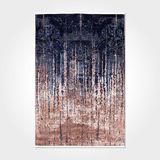 Halinet Brooklyn Çizgili Lacivert Polyester Kare Modern Desenli Pamuk Makinada Yıkanabilir Hav Toz Vermez Leke Tutmayan Kaymaz Taban Dijital Makine Baskı Salon Yolluk Mutfak Halı