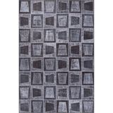 Halinet Chichester Patchwork Siyah Polyester Dikdörtgen Modern Desenli Pamuk Makinada Yıkanabilir Hav Toz Vermez Leke Tutmayan Kaymaz Taban Dijital Makine Baskı Salon Yolluk Mutfak Halı