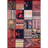 Halinet Coopersville Turuncu Patchwork Etnik Modern Desenli Makinada Yıkanabilir Hav Toz Vermez Leke Tutmayan Kaymaz Taban Dijital Makine Baskı Salon Yolluk Mutfak Halı
