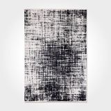 Halinet Cora Geometrik Siyah Polyester Dikdörtgen Modern Desenli Pamuk Makinada Yıkanabilir Hav Toz Vermez Leke Tutmayan Kaymaz Taban Dijital Makine Baskı Salon Yolluk Mutfak Halı