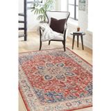 Halinet Diani Klasik Kırmızı Polyester Dikdörtgen Modern Desenli Pamuk Makinada Yıkanabilir Hav Toz Vermez Leke Tutmayan Kaymaz Taban Dijital Makine Baskı Salon Yolluk Mutfak Halı