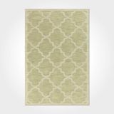 Halinet Everly Geometrik Yeşil Polyester Kare Modern Desenli Pamuk Makinada Yıkanabilir Hav Toz Vermez Leke Tutmayan Kaymaz Taban Dijital Makine Baskı Salon Yolluk Mutfak Halı