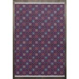 Halinet Geometrik Mor Pamuk Dikdörtgen Modern Desenli Pamuk Makinada Yıkanabilir Hav Toz Vermez Leke Tutmayan Kaymaz Taban Dijital Makine Baskı Salon Yolluk Mutfak Halı