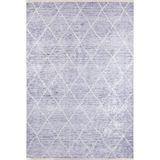 Halinet Harbin Mavi Patchwork Etnik Modern Desenli Pamuk Makinada Yıkanabilir Hav Toz Vermez Leke Tutmayan Kaymaz Taban Dijital Makine Baskı Salon Yolluk Mutfak Halı