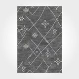 Halinet Jordan Geometrik Gri Polyester Dikdörtgen Modern Desenli Pamuk Makinada Yıkanabilir Hav Toz Vermez Leke Tutmayan Kaymaz Taban Dijital Makine Baskı Salon Yolluk Mutfak Halı