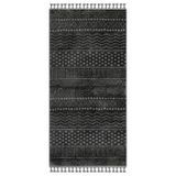 Halinet Juno Çizgili Siyah Polyester Dikdörtgen Modern Desenli Akrilik Hav Vermeyen Leke Tutmayan Kolay Temizlenen Yumuşak Makine Salon Yolluk Mutfak Halı