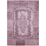 Halinet Klintsi Pembe Patchwork Etnik Modern Desenli Pamuk Makinada Yıkanabilir Hav Toz Vermez Leke Tutmayan Kaymaz Taban Dijital Makine Baskı Salon Yolluk Mutfak Halı
