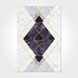 Halinet Madeline Geometrik Beyaz Polyester Dikdörtgen Modern Desenli Pamuk Makinada Yıkanabilir Hav Toz Vermez Leke Tutmayan Kaymaz Taban Dijital Makine Baskı Salon Yolluk Mutfak Halı