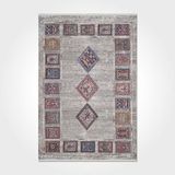 Halinet Maren Geometrik Gri Pamuk Dikdörtgen Modern Desenli Pamuk Makinada Yıkanabilir Hav Toz Vermez Leke Tutmayan Kaymaz Taban Dijital Makine Baskı Salon Yolluk Mutfak Halı