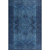 Halinet Newry Klasik Mavi Polyester Dikdörtgen Modern Desenli Pamuk Makinada Yıkanabilir Hav Toz Vermez Leke Tutmayan Kaymaz Taban Dijital Makine Baskı Salon Yolluk Mutfak Halı