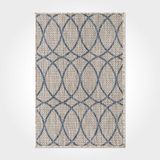 Halinet Nova Geometrik Mavi Polyester Dikdörtgen Modern Desenli Pamuk Makinada Yıkanabilir Hav Toz Vermez Leke Tutmayan Kaymaz Taban Dijital Makine Baskı Salon Yolluk Mutfak Halı