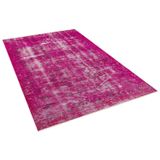 Halinet Pembe Eskitme Etnik Modern Desenli Yün Hav Toz Vermez Leke Tutmayan Salon Yolluk Mutfak El Dokuma Halı