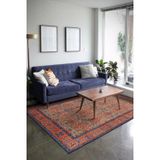 Halinet Plettenberg Çerçeveli Turuncu Polyester Dikdörtgen Modern Desenli Pamuk Makinada Yıkanabilir Hav Toz Vermez Leke Tutmayan Kaymaz Taban Dijital Makine Baskı Salon Yolluk Mutfak Halı