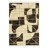 Halinet Prashant Kahverengi Geometrik Etnik Modern Desenli Bambu Makinada Yıkanabilir Hav Toz Vermez Leke Tutmayan Kaymaz Taban Dijital Makine Baskı Salon Yolluk Mutfak Halı