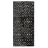 Halinet Rasha Geometrik Siyah Polyester Kare Modern Desenli Akrilik Hav Vermeyen Leke Tutmayan Kolay Temizlenen Yumuşak Makine Salon Yolluk Mutfak Halı