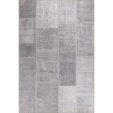 Halinet Ribon Patchwork Gri Polyester Dikdörtgen Modern Desenli Pamuk Makinada Yıkanabilir Hav Toz Vermez Leke Tutmayan Kaymaz Taban Dijital Makine Baskı Salon Yolluk Mutfak Halı