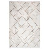 Halinet Salem Bej Geometrik Etnik Modern Desenli Hav Vermeyen Leke Tutmayan Kolay Temizlenen Yumuşak Makine Salon Yolluk Mutfak Halı