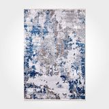 Halinet Sarah Modern Gri Polyester Kare Modern Desenli Pamuk Makinada Yıkanabilir Hav Toz Vermez Leke Tutmayan Kaymaz Taban Dijital Makine Baskı Salon Yolluk Mutfak Halı