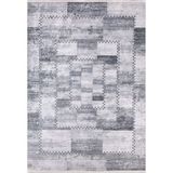 Halinet Shenzhen Gri Patchwork Etnik Modern Desenli Makinada Yıkanabilir Hav Toz Vermez Leke Tutmayan Kaymaz Taban Dijital Makine Baskı Salon Yolluk Mutfak Halı