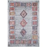 Halinet Tabasco Mavi Modern Etnik Desenli Pamuk Makinada Yıkanabilir Hav Toz Vermez Leke Tutmayan Kaymaz Taban Dijital Makine Baskı Salon Yolluk Mutfak Halı