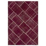 Halinet Teselya Bordo Patchwork Etnik Modern Desenli Yün Hav Toz Vermez Leke Tutmayan Salon Yolluk Mutfak El Dokuma Halı