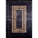 Halinet Tihoretsk Gold Modern Etnik Desenli Makinada Yıkanabilir Hav Toz Vermez Leke Tutmayan Kaymaz Taban Dijital Makine Baskı Salon Yolluk Mutfak Halı