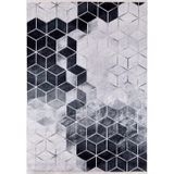 Halinet VisniVolocyok Gri Geometrik Etnik Modern Desenli Makinada Yıkanabilir Hav Toz Vermez Leke Tutmayan Kaymaz Taban Dijital Makine Baskı Salon Yolluk Mutfak Halı