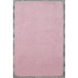 Halinet Waymon Düz Pembe Polyester Oval Modern Desenli Akrilik Hav Vermeyen Leke Tutmayan Kolay Temizlenen Yumuşak Makine Salon Yolluk Mutfak Halı