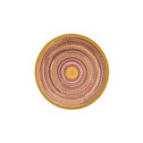 Halinet Zaanstad Geometrik Sarı Polyester Daire Modern Desenli Pamuk Makinada Yıkanabilir Hav Toz Vermez Leke Tutmayan Kaymaz Taban Dijital Makine Baskı Salon Yolluk Mutfak Halı