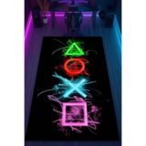 HalıOnline Gamer Konsol Desenli Kaymaz Taban Makinede Yıkanabilir Gaming Oyuncu Gamer Genç Odası Halısı