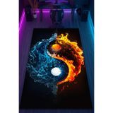 HalıOnline Yin Yang Desenli Kaymaz Taban Makinede Yıkanabilir Gaming Oyuncu Gamer Genç Odası Halısı