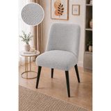 Halis Home Bohem Sandalye Örtüsü Jakarlı Kumaş Oval Bohem Sandalye Kılıfı - 45 x 45 x 50 cm - Gri - Beyaz