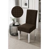 Halis Home Pitikare Sandalye Kılıfı Yıkanabilir Esnek Lastikli Sandalye Örtü - 50 x 50 cm - Koyu Kahverengi
