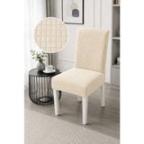 Halis Home Pitikare Sandalye Kılıfı Yıkanabilir Esnek Lastikli Sandalye Örtü - 50 x 50 cm - Krem