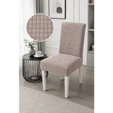 Halis Home Pitikare Sandalye Kılıfı Yıkanabilir Esnek Lastikli Sandalye Örtü - 50 x 50 cm - Vizon