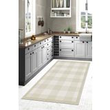 Halise Home Ekose Desen Modern Kaymaz Tabanlı Yıkanabilir Baskılı Halı Yolluk