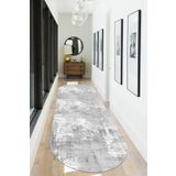 Halise Home Kaymaz Tabanlı Yıkanabilir Baskılı Oval Yolluk Mutfak Halısı Koridor Halısı