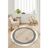 Halise Home Kaymaz Tabanlı Yıkanabilir Baskılı Yuvarlak Halı Yolluk Mutfak Halısı