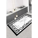 Halise Home Mermer Desen Kaymaz Tabanlı Yıkanabilir Baskılı Mutfak Halısı Halı Yolluk