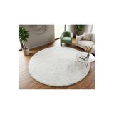 HALISHOP TROPİC BEYAZ YUVARLAK SHAGGY Kaymaz Taban Oturma Odası Salon Halısı