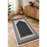 HALISHOP Yumuşak Dokulu Kaymaz Taban Makinede Yıkanabilir Lüks Seccade Namazlık