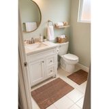 Halispecial Mest Kahverengi 2’li Banyo Paspas Seti 60x100+50x60 cm Kaymaz Taban,Yumuşak,Yıkanabilir Modern