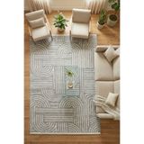 Halispecial Raye Gri Yıkanabilir Kilim-Kaydırmaz taban Pamuk Dokuma Salon Mutfak Koridor -Modern-Robot Süpürge
