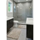 Halispecial Yuma 2’li Tavşan Peluş Bubble Banyo Paspas Seti 60x100+50x60 cm Kaymaz Taban, Yumuşak,Yıkanabilir
