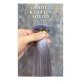 HalitCan HairKing 60cm Özbek Gri Mikro Kaynak Saç – 50 Adet (30gr) – Dip Uç Dolu – %100 Gerçek İnsan Saçı